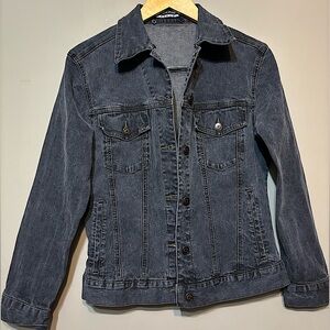 OPTIONELLE Black Cotton Denim Jacket, Stretch